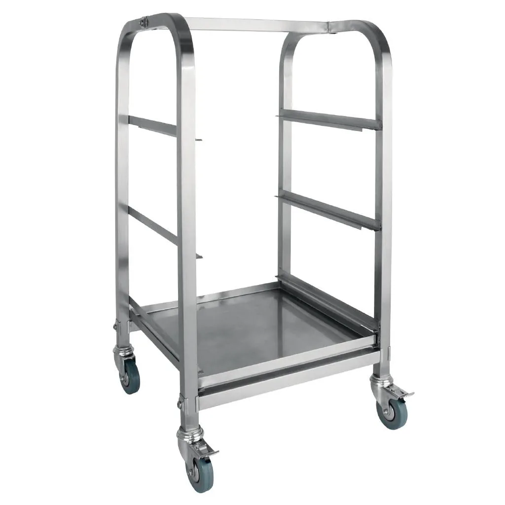 Vogue CL269 3 Tier Glass Racking Trolley – Stainless Steel, 425mm Baskets commercial kitchen equipment