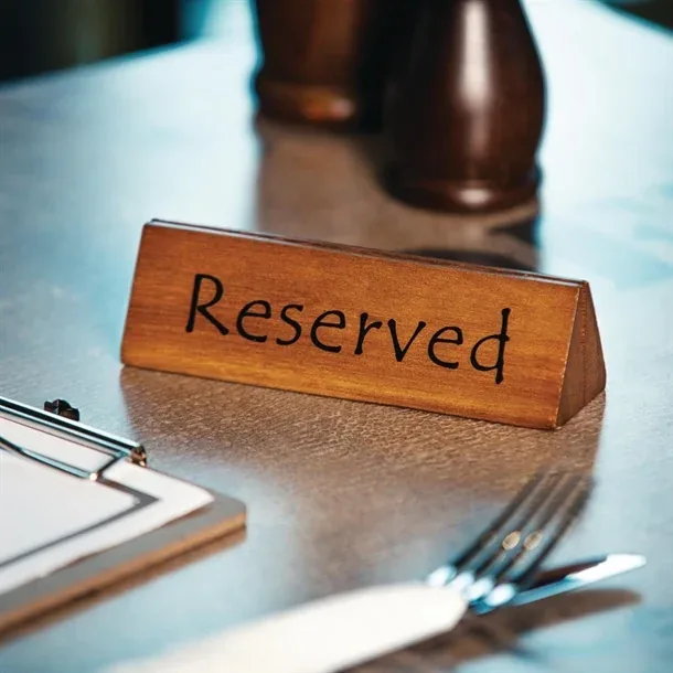 Olympia CL381 wooden reserved sign and menu holder acacia wood, 347×150×69mm, pack of 10, Australia