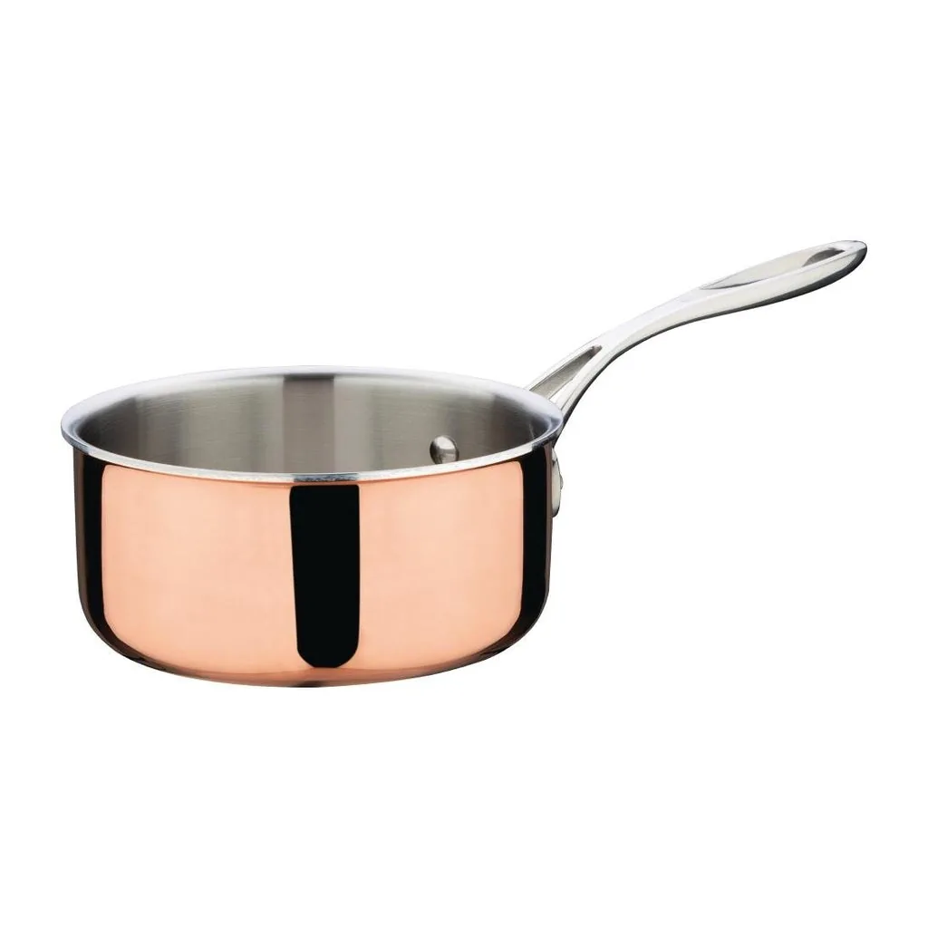 Vogue Induction Tri-Wall Copper Saucepan - 160mm 6" commercial kitchen equipment