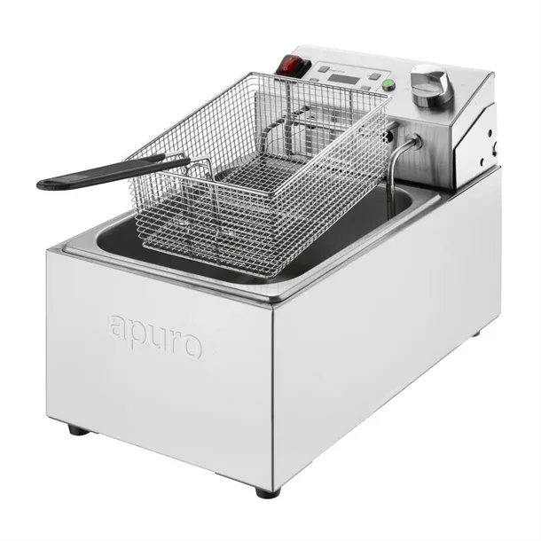 Apuro CU622-A 5L electric fryer with digital timer and front drain