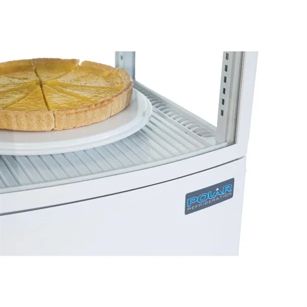 Polar CX576-A White 86L Curved Door Countertop Display Fridge