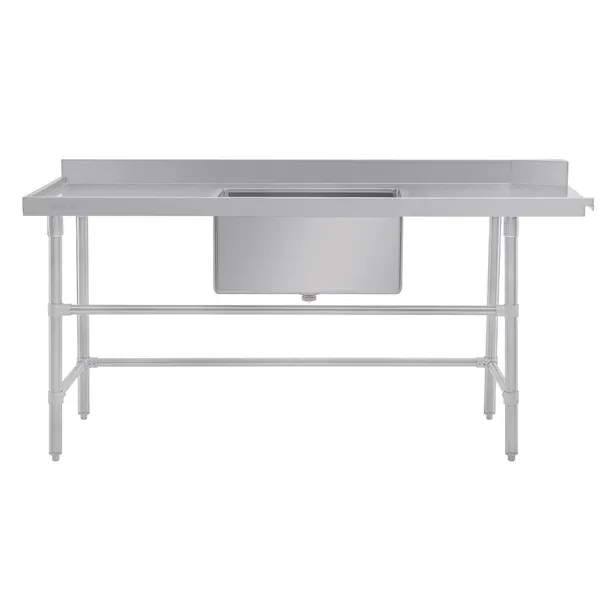 Vogue DE473 Stainless Steel Dishwasher Inlet Table with Sink – 1800mm Left Hand