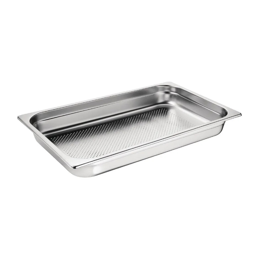 Vogue DN701 Perforated Stainless Steel Gastronorm Pan 1/1 65mm – 7.4L commercial kitchen equipment