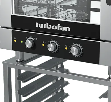 Turbofan EC40M7 7-tray electric combi oven, 777×835×942mm, 12.5kW 3-phase, stainless steel – front view, Australia