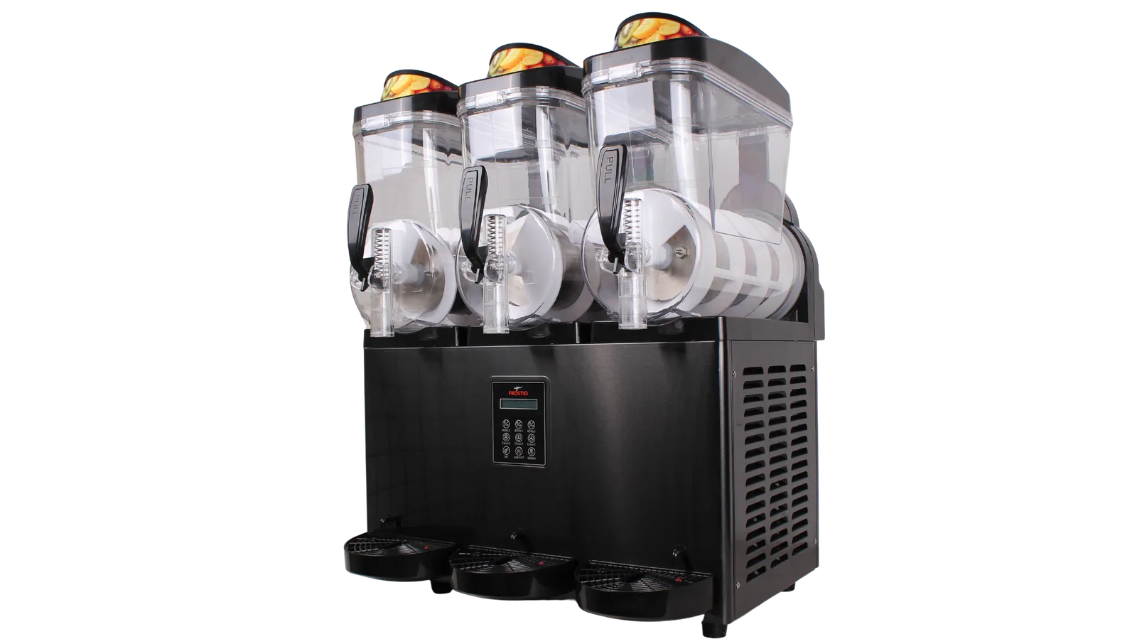 Frostiq Triple Serve FIQ-SL-1553 slush machine 3×15 L triple tank 1200 W with digital controls and Embraco compressor – front view, Australia