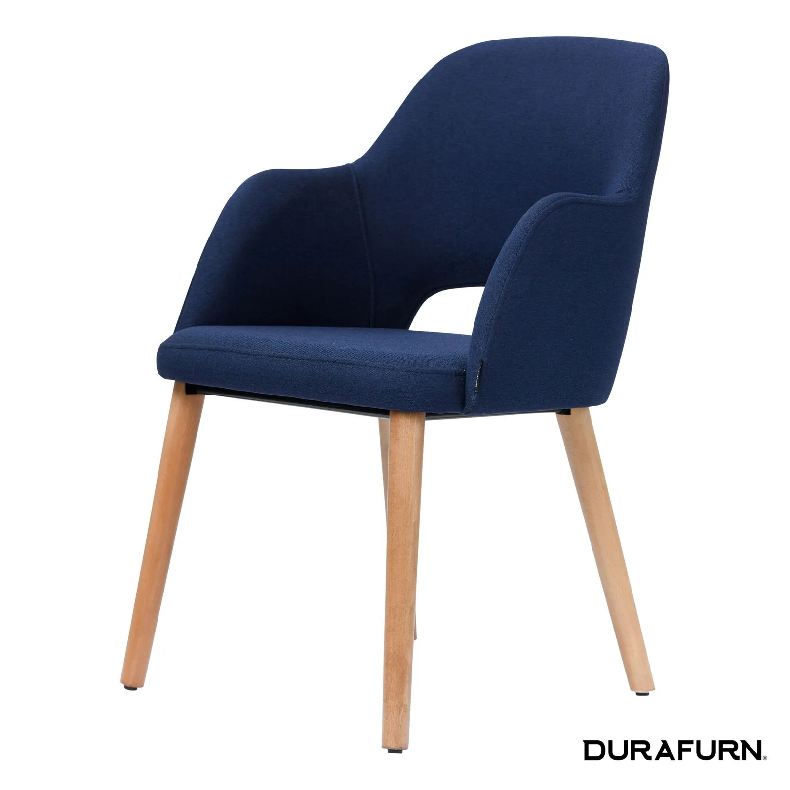 Navy Furnlink Durafurn Sorbet Chair with Trojan Oak Legs - Premium Comfort commercial kitchen equipment