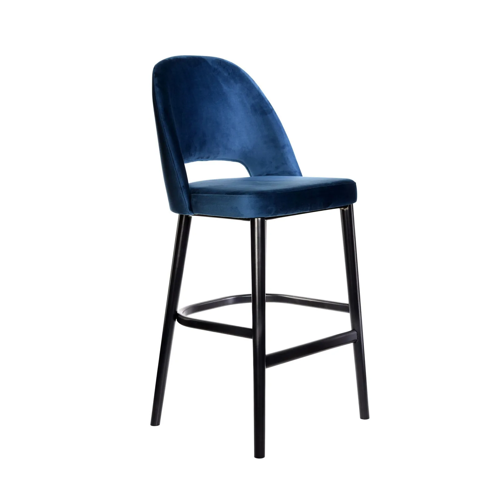 Denim Velvet Semifreddo Stool with Elegant Black Legs - Stylish Durability for Indoor Spaces commercial kitchen equipment