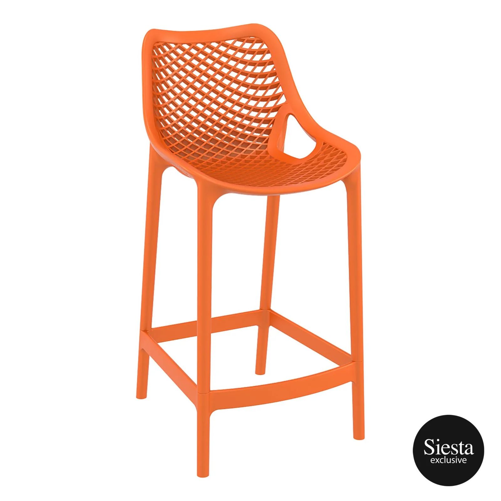 Siesta Air Barstool 65 in Orange - UV-Stabilized Polypropylene | CATAS Certified commercial kitchen equipment