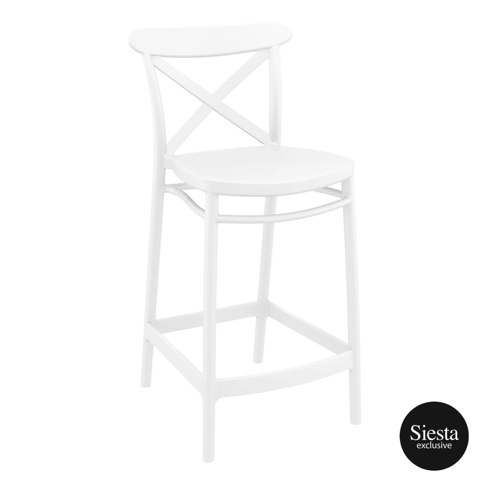 Commercial Grade White Cross Barstool 65 - Heavy Duty Bar Stool by Siesta, Turkey commercial kitchen equipment
