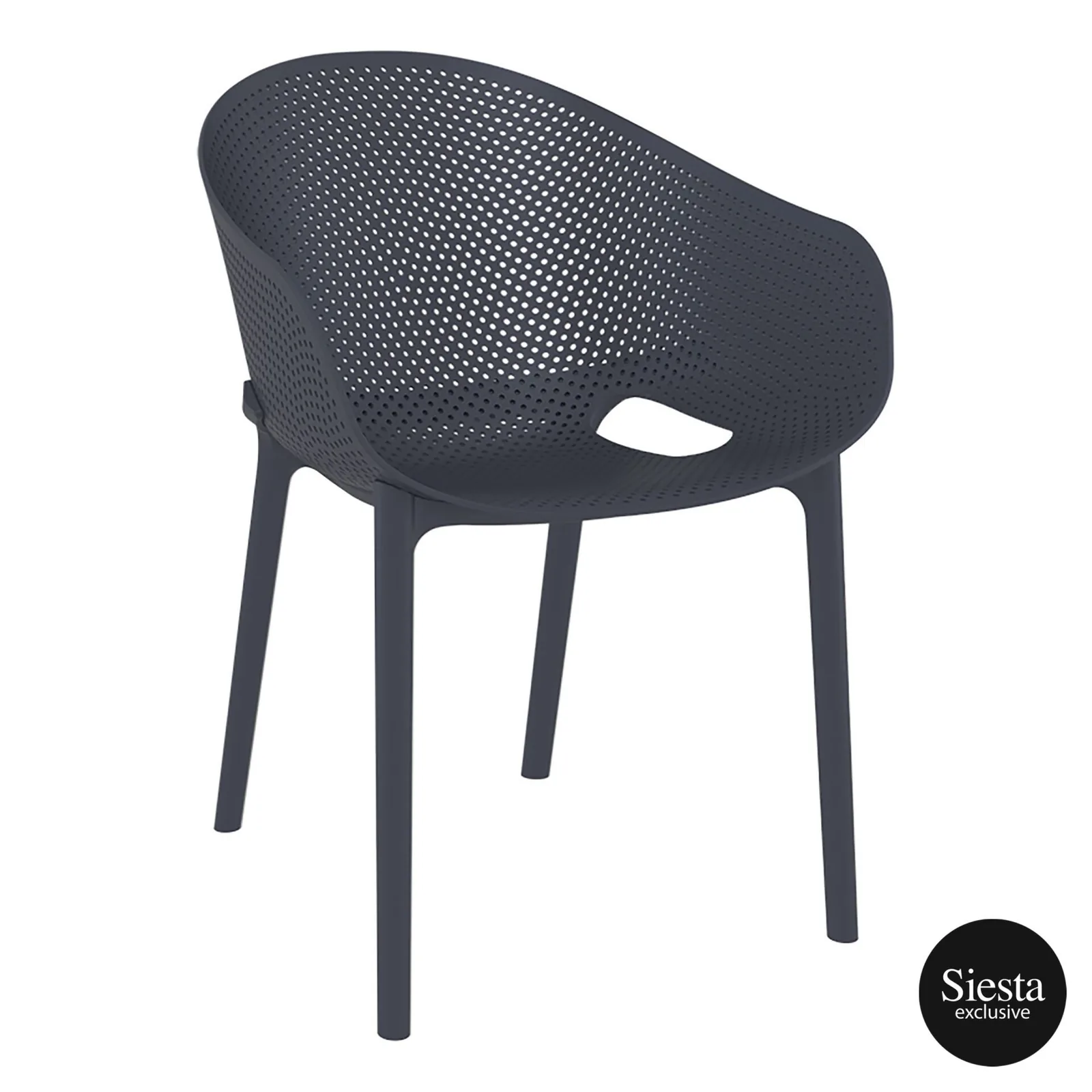 Sky Pro Chair - Anthracite ProPoly Stackable Chair - All-Weather Resistant commercial kitchen equipment