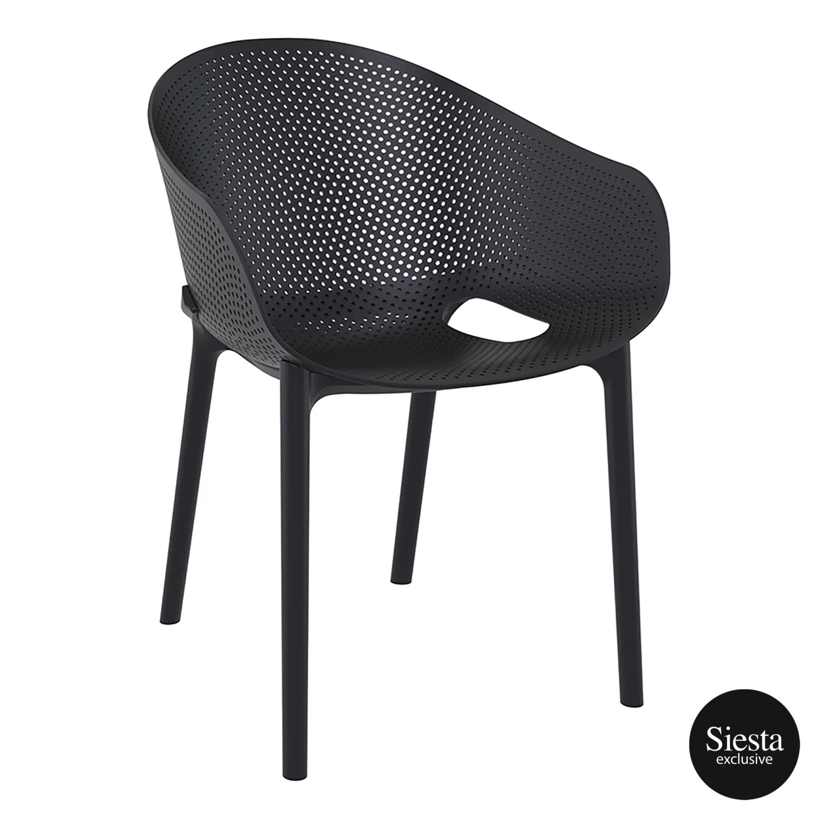 Siesta Exclusive Sky Pro Chair in Elegant Black | UV Stabilised Polypropylene | Commercial commercial kitchen equipment