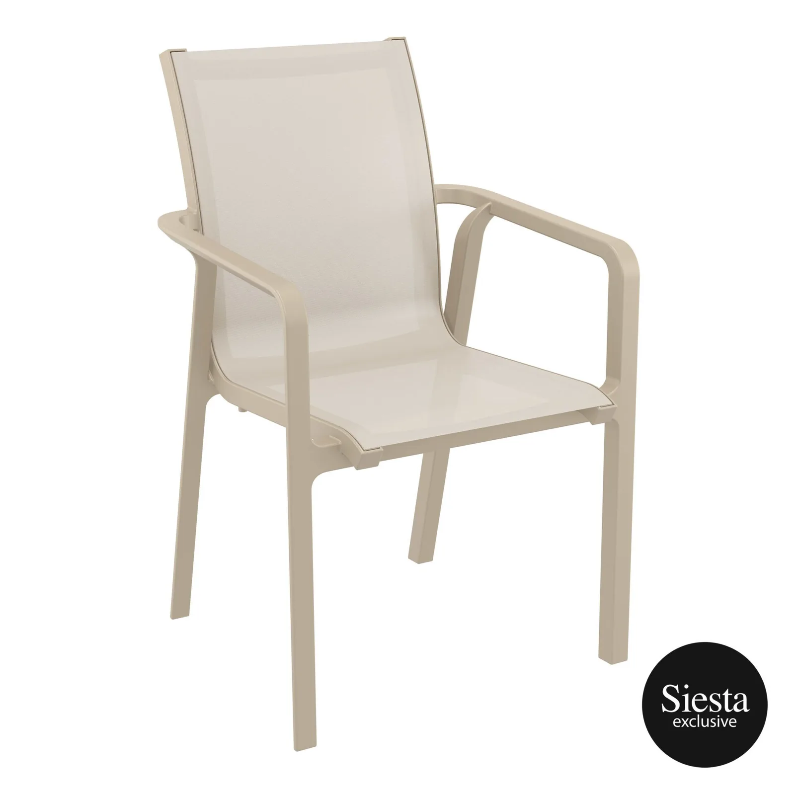 Siesta Pacific Arm Chair - Taupe/Taupe commercial kitchen equipment