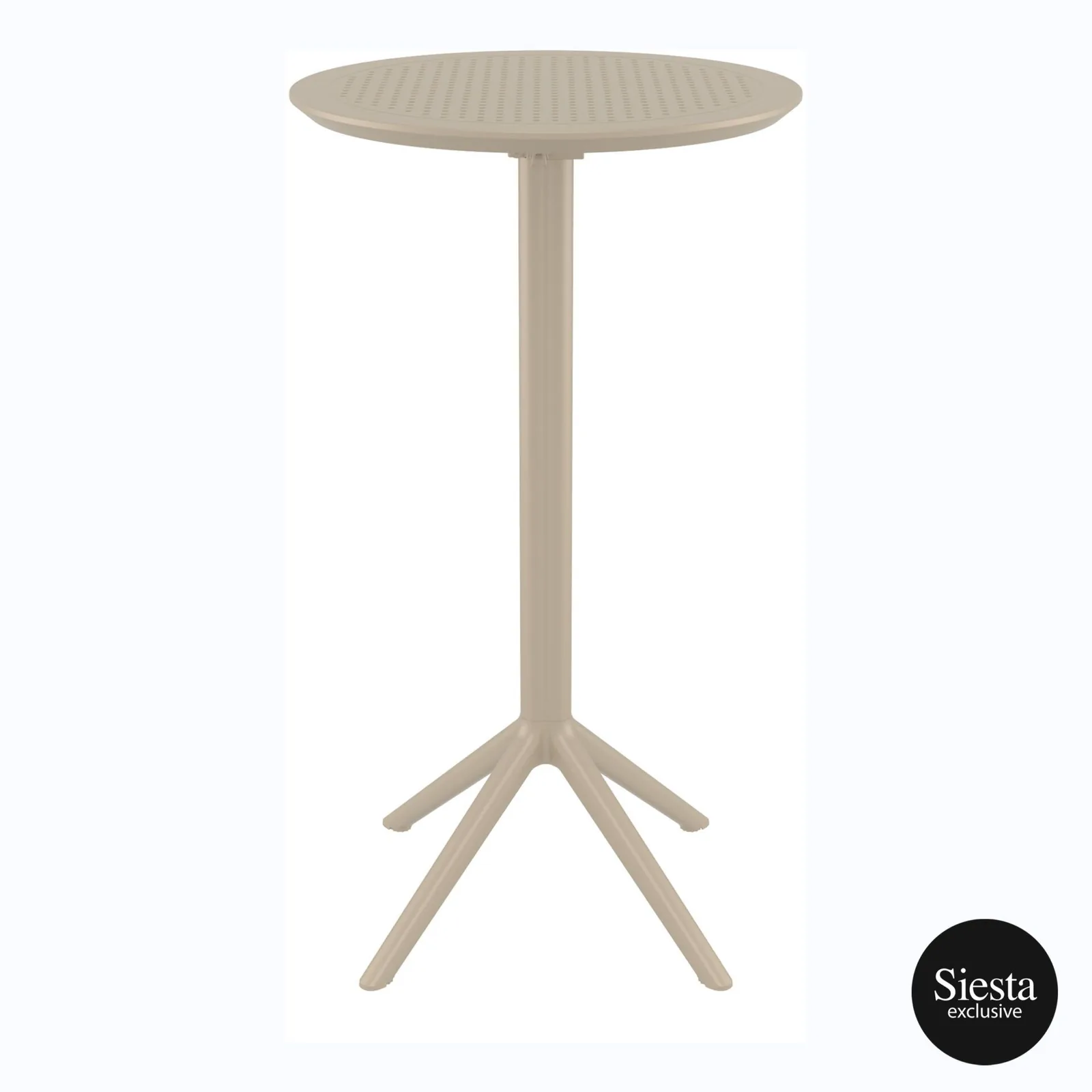 Siesta Sky Folding Bar Table 60 Round – Taupe, Indoor & Outdoor Use commercial kitchen equipment