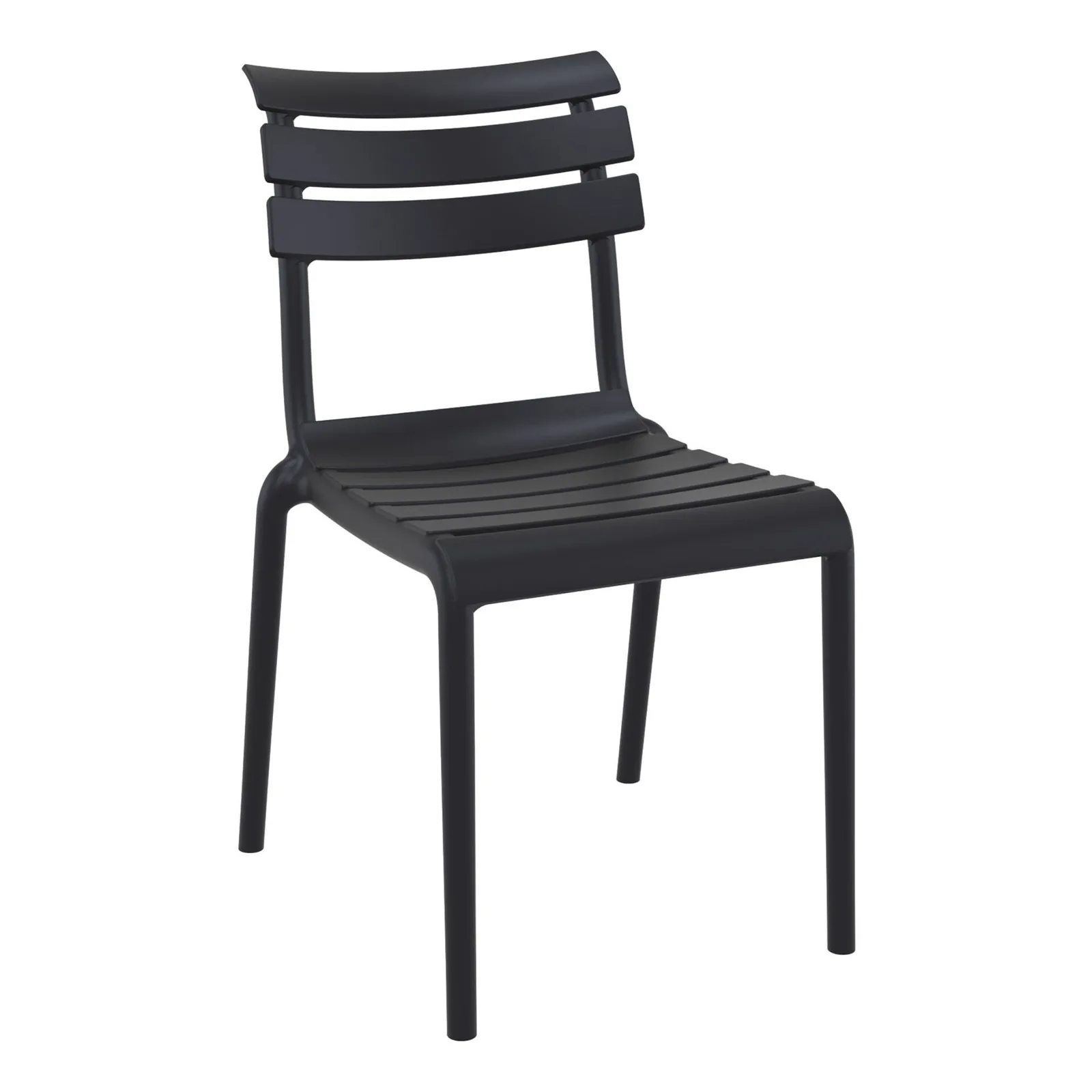 Black Furnlink Siesta Helen Stacking Chair - Durable & UV-Resistant for All-Weather Use commercial kitchen equipment
