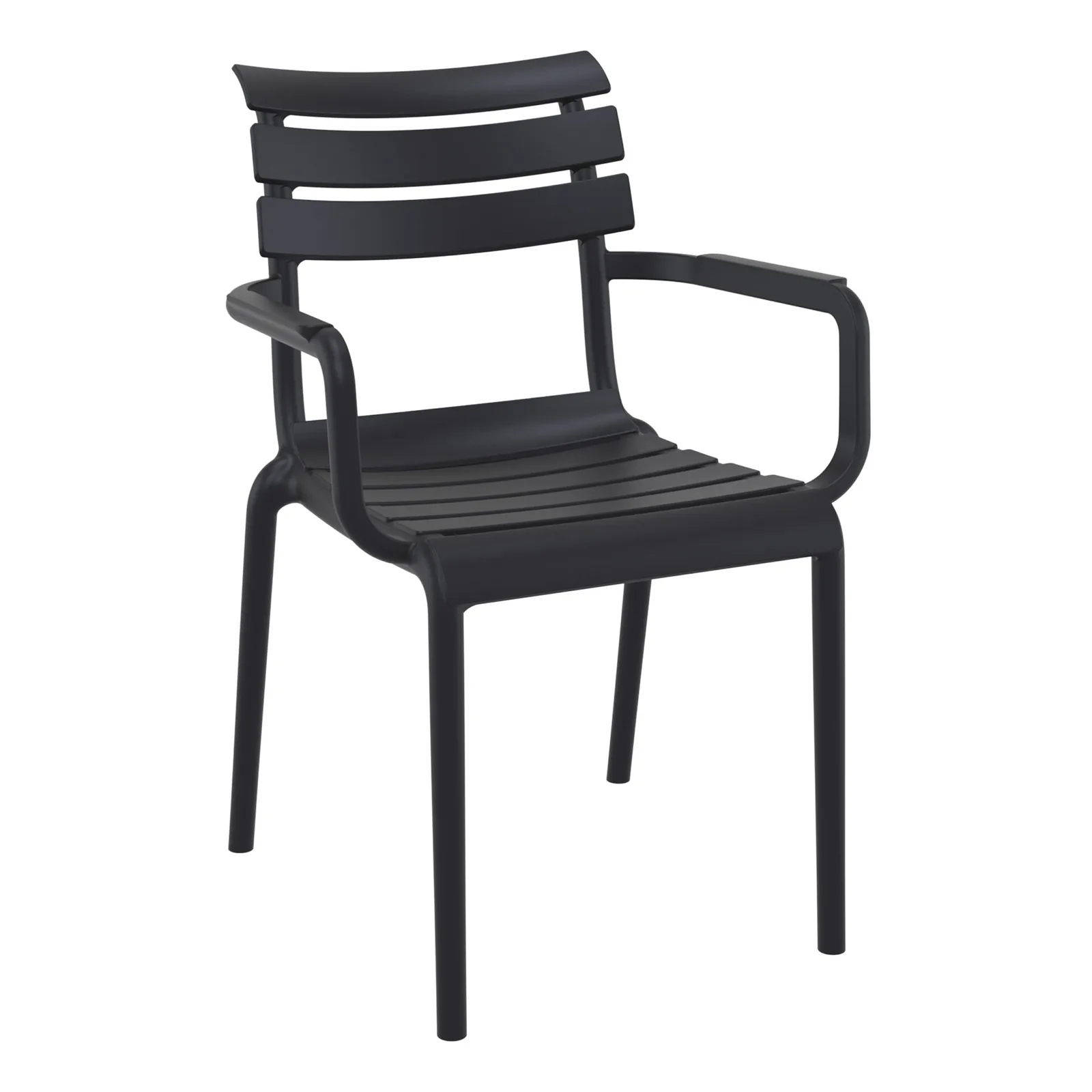 Black Paris Stacking Armchair - Indoor/Outdoor Seating Solution commercial kitchen equipment