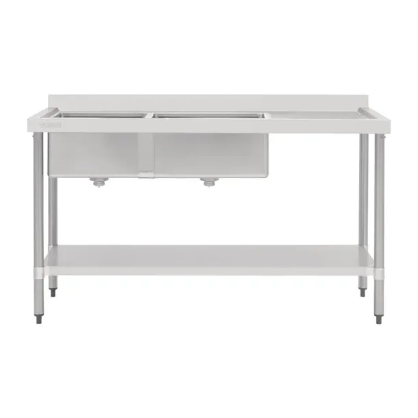 Vogue HC907 1800mm stainless steel double bowl sink with right-hand drainer
