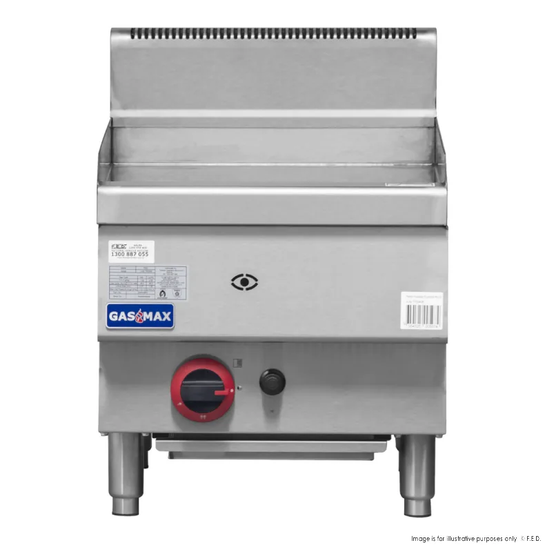 Gasmax JUS-TRG40E 400mm benchtop single burner griddle, natural gas 21MJ/h stainless steel commercial grill Australia