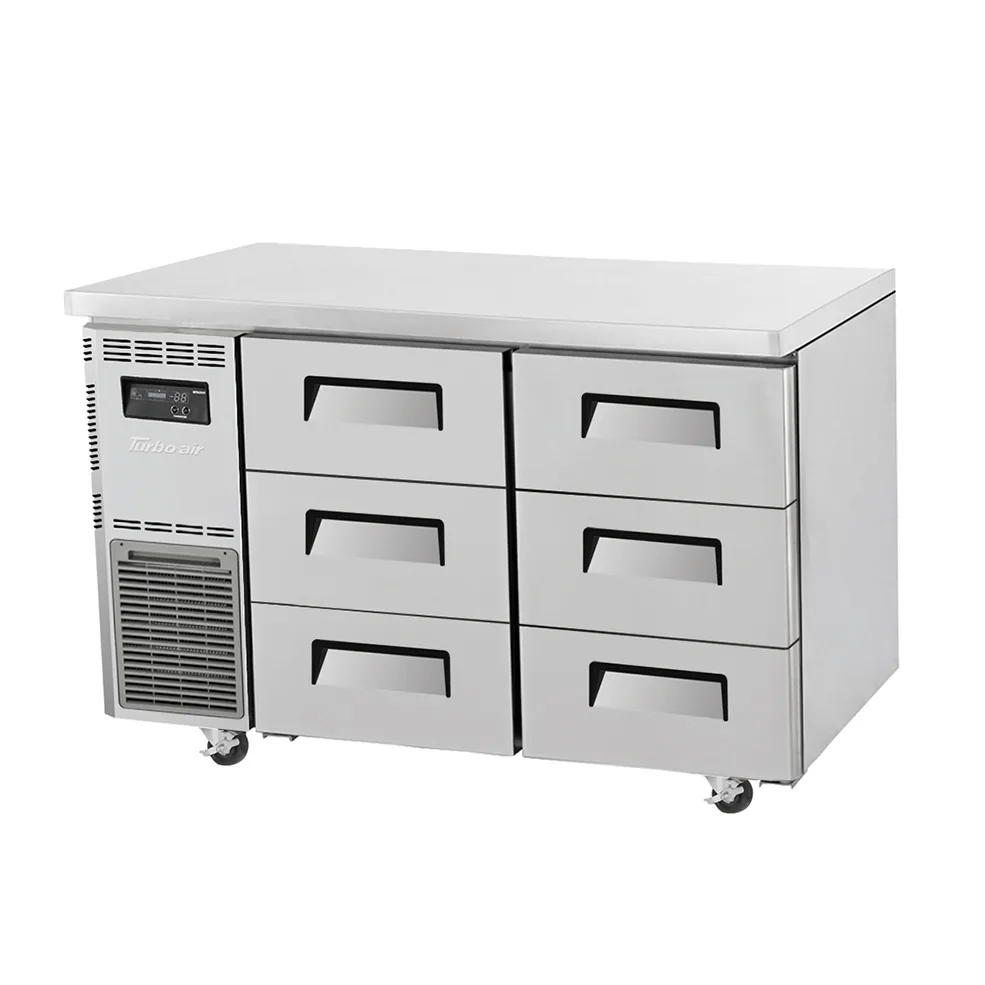 Turbo Air KUR12-3D-6-N undercounter fridge 6 drawers, 311L, 1200×700×855mm, R290 – commercial kitchen chiller, Australia