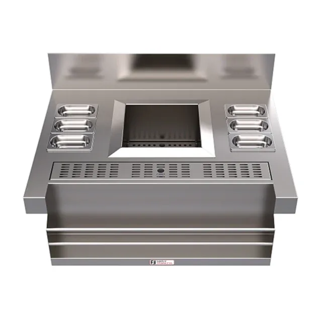 Simply Stainless SBM.CS.7.0950 cocktail station with insulated ice well, 950mm, stainless steel – front view, Australia