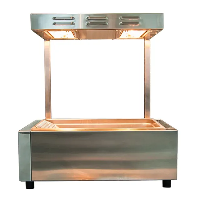 Woodson W.CD.B.P.11 Pass Through Chip Dump with Dual Heat Lamps & Perforated Slide