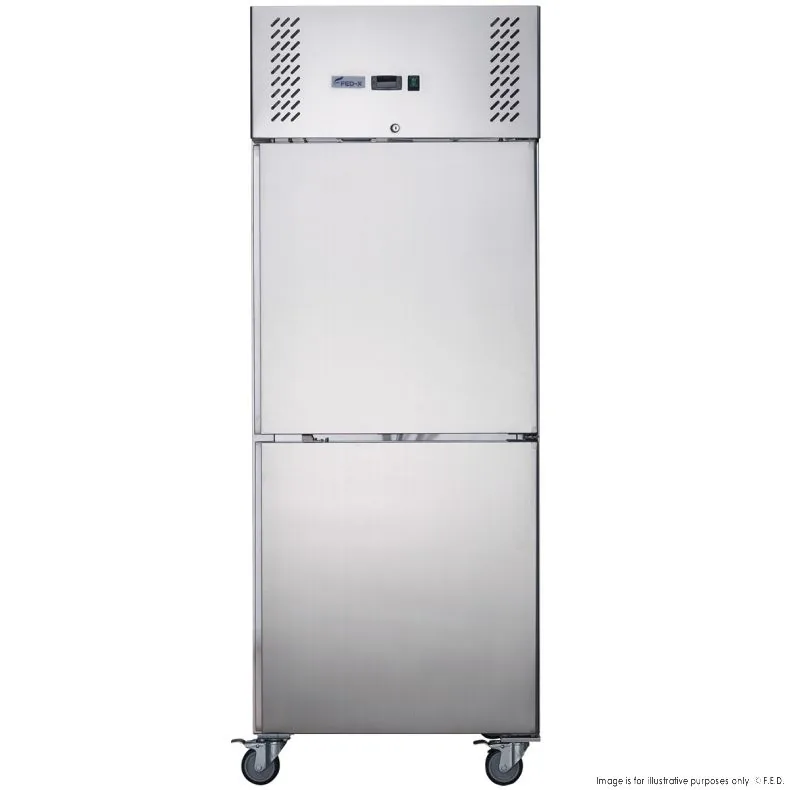 FED-X XURF600S1V 600L upright split door freezer stainless steel R290 tropical rated commercial freezer Australia