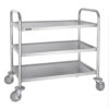 Vogue Stainless Steel 3 Tier Clearing Trolley Medium (F994)