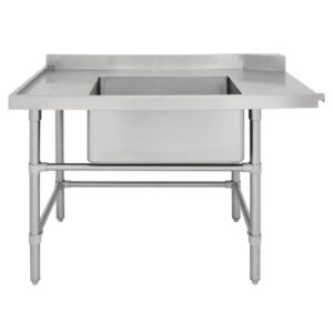 Vogue Dishwasher Inlet Table with Sink 90mm outlet - 1800x700x960mm L/H (DE471)