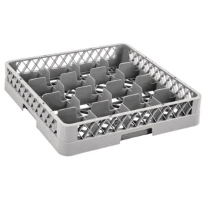 Vogue Glass Dishwasher Rack Grey - 100x500x500mm (16 Compartments)