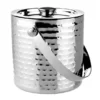 Olympia FU285 Hammered Double Wall Ice Bucket - 1550ml Stainless Steel.